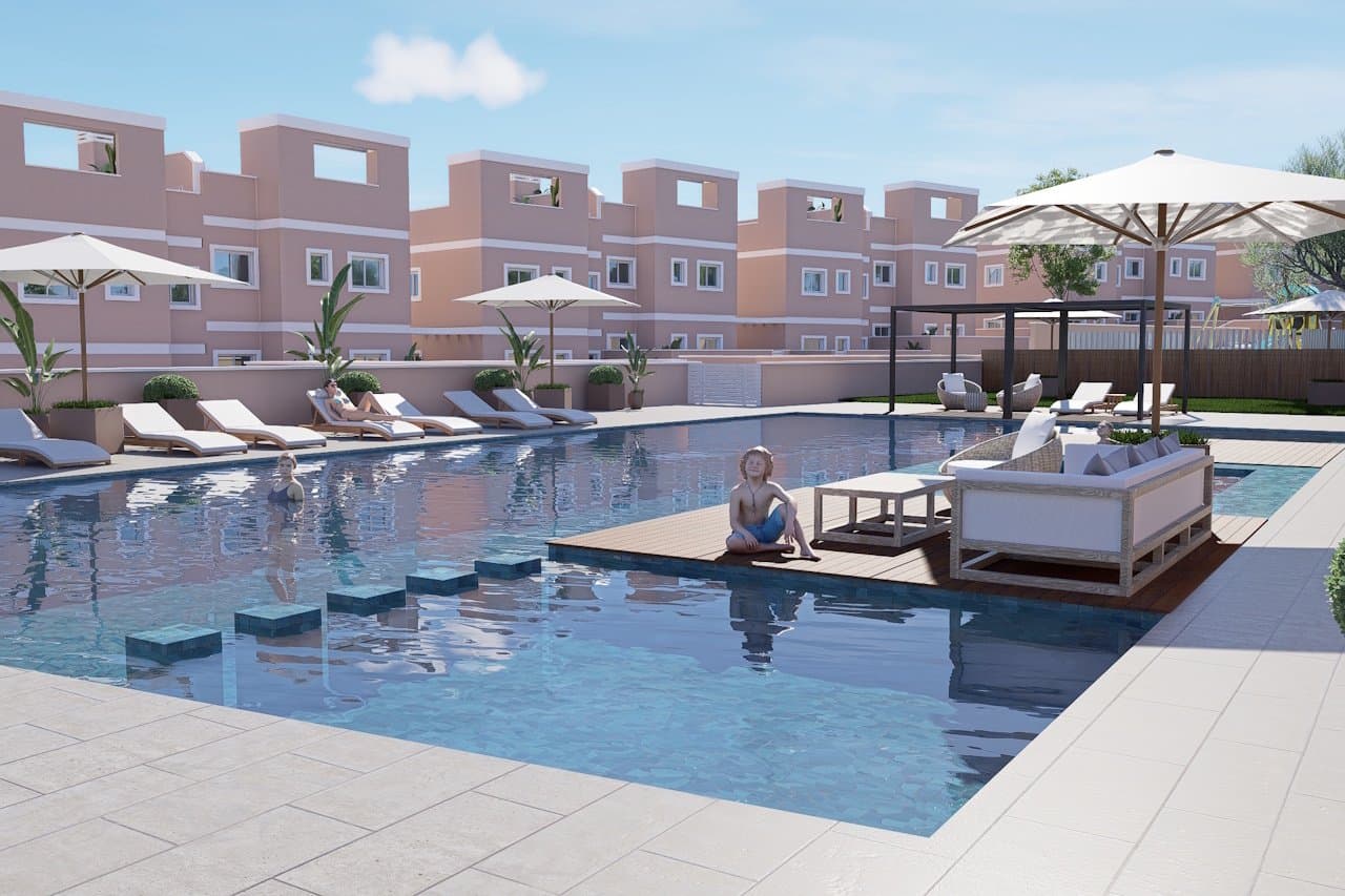 Obergeschoss-Wohnungen mit 3 Schlafzimmern, 2 Bädern, Dachterrasse, Meerblick, Kfz-Stellplatz und Gemeinschaftspool im Lo Romero-Golfkomplex