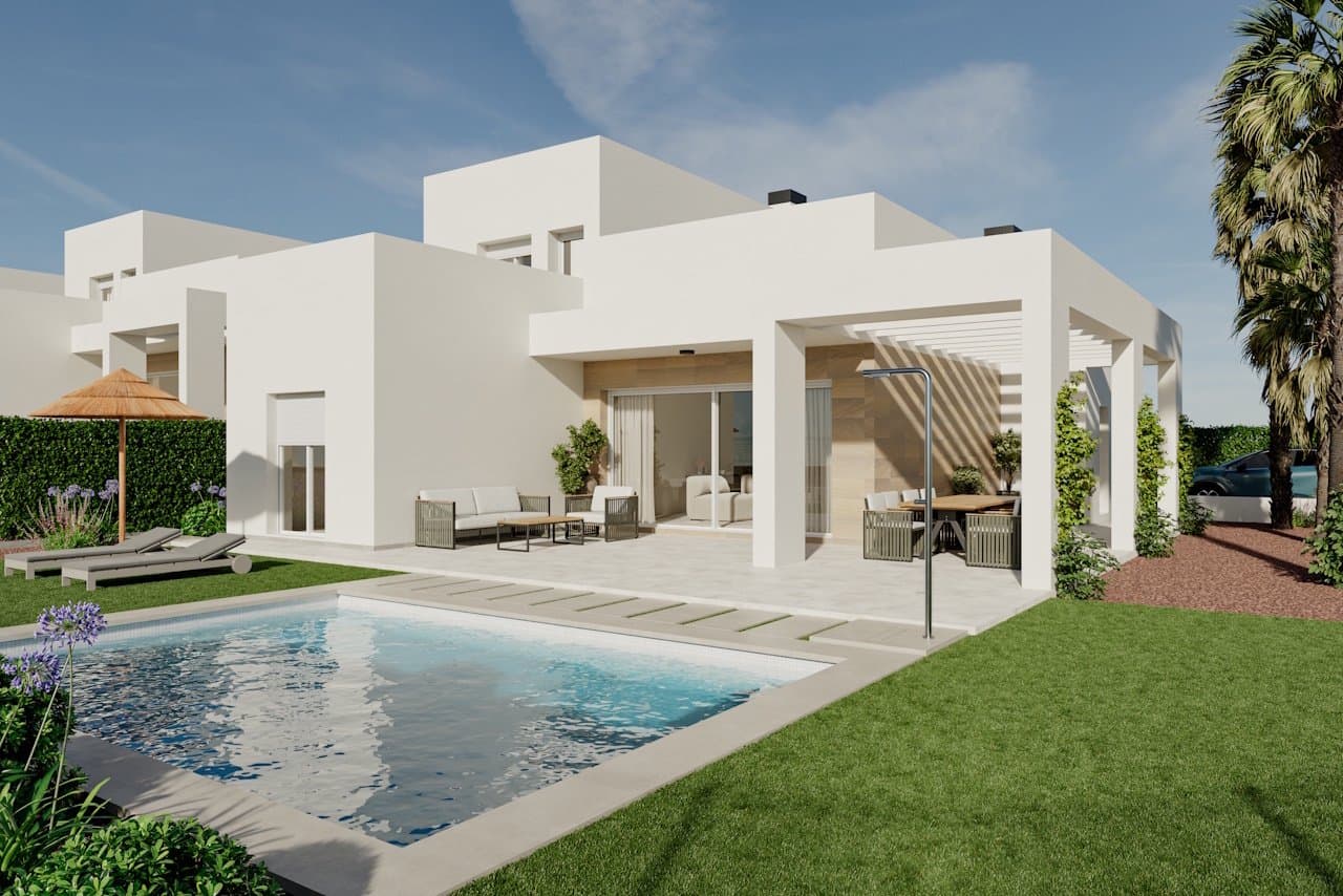 Villen mit 4 Schlafzimmern, 3 Bädern, Klimaanlage, Privatpool und Keller im wunderschönen La Finca Golf Komplex