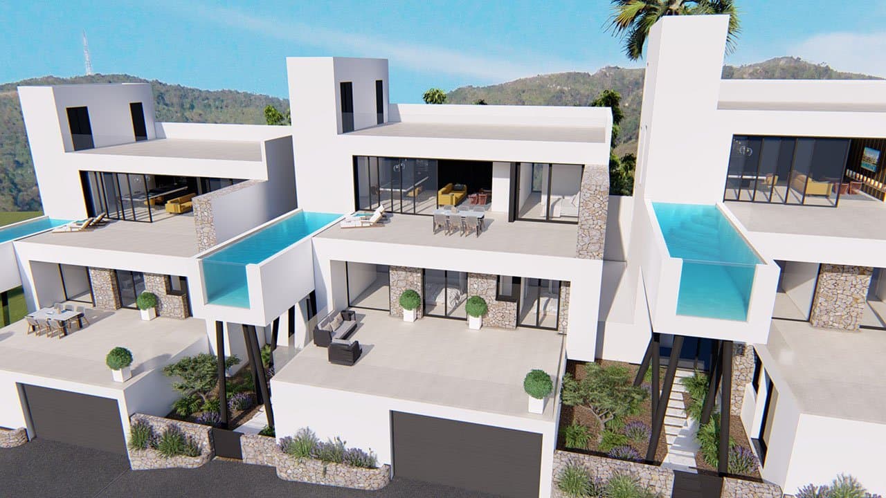 Großzügige und exklusive Villen mit 3 Schlafzimmern, 3 Bädern, Gäste-WC, Infinity-Pool, Garage/Keller und Meerblick