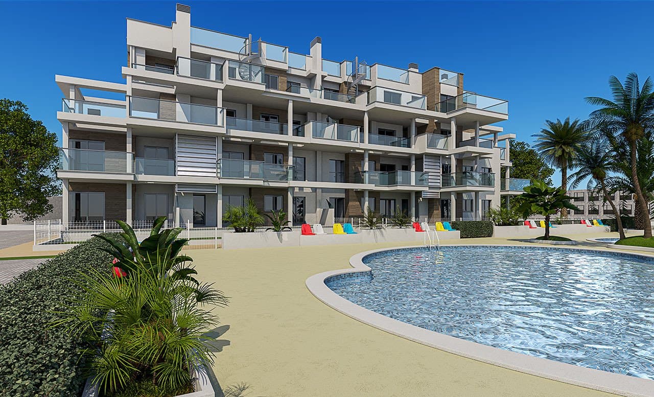 Penthouse-Wohnung mit 3 Schlafzimmern, 2 Bädern, Dachterrasse und Gemeinschaftspool nur 200 m vom Strand