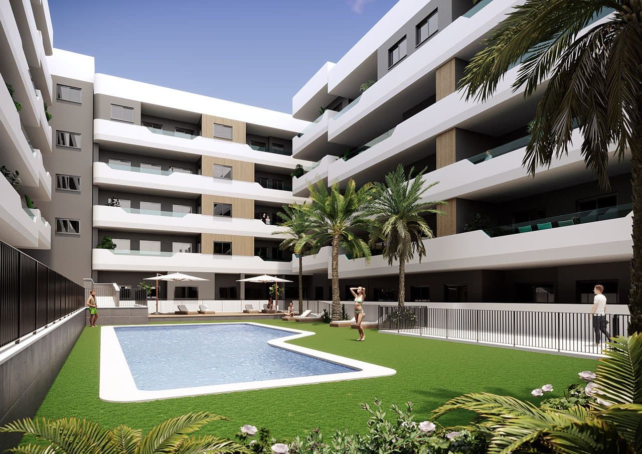 Appartements mit 2 Schlafzimmern, 2 Bädern, Vorinstallation Klimaanlage und Gemeinschaftspool nur 1 km vom Strand