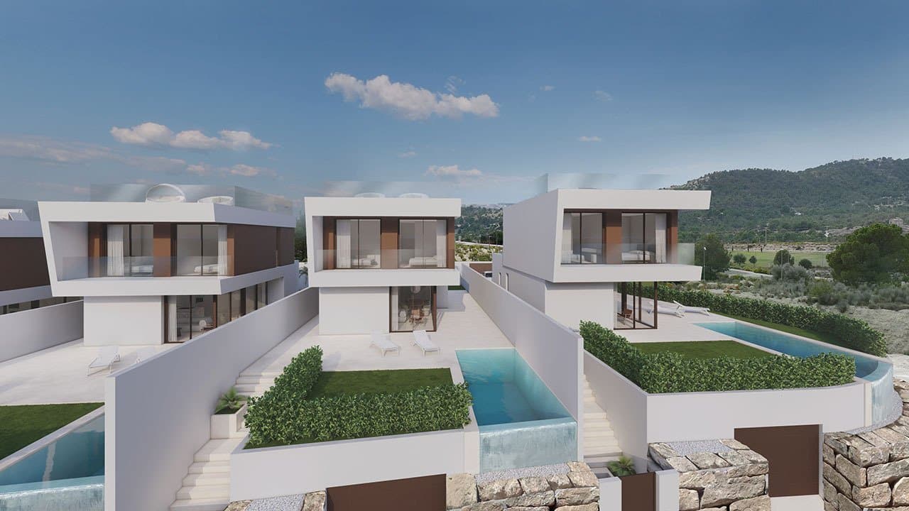Exklusive Villen mit 3 Schlafzimmern, 3 Bädern, Gäste-WC, Keller, Privatpool und Dachterrasse mit Meerblick in wunderschöner Umgebung