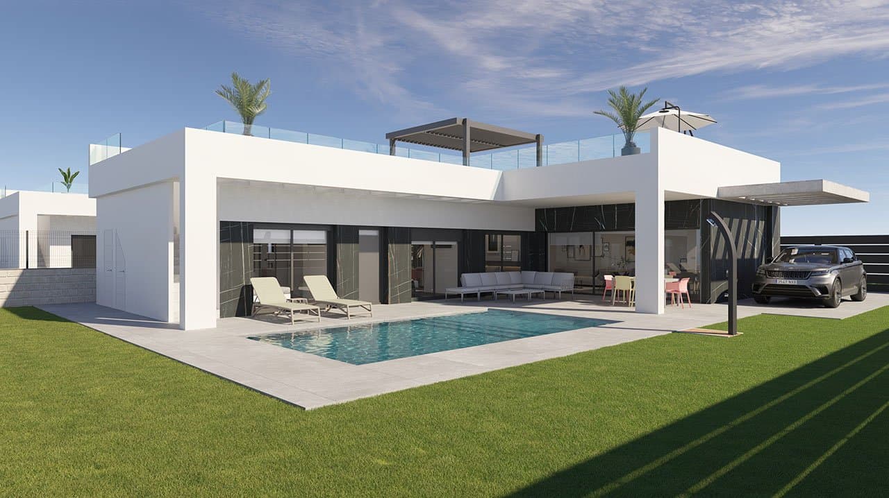 Villen mit 3 Schlafzimmern, 2 Bädern, Dachterrasse und Privatpool in wunderschöner Golfanlage