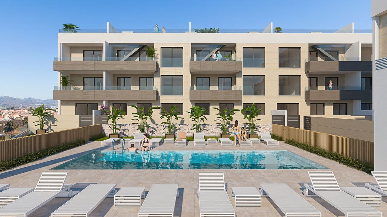 Appartements mit 3 Schlafzimmern, 2 Bädern, Tiefgaragenstellplatz und Gemeinschaftspool nur ca. 700 m vom Strand