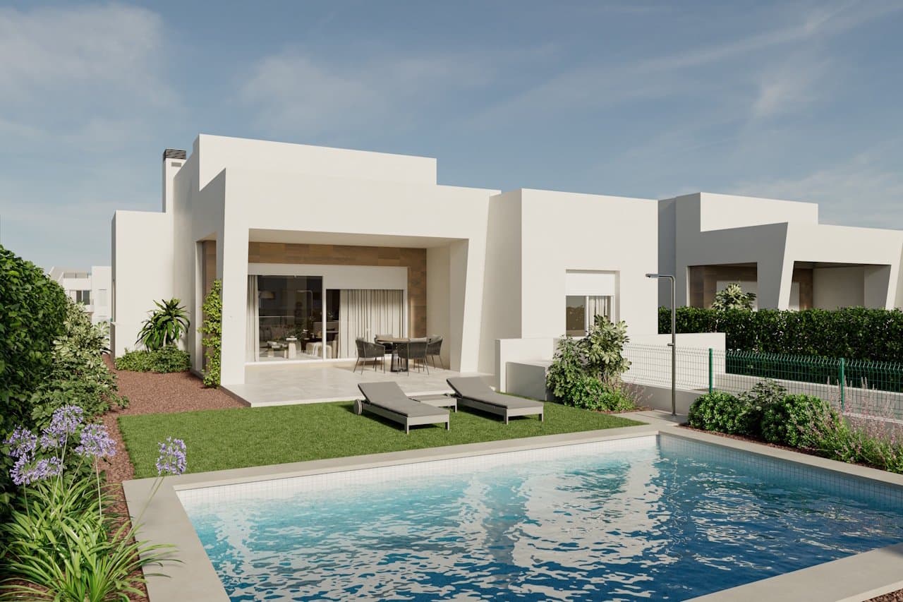 Villen mit 3 Schlafzimmern, 2 Bädern, Klimaanlage, Keller/Garage und Privatpool und Keller im wunderschönen La Finca Golf Komplex